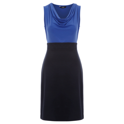 George Cowl Neck Ponte Dress - Blue, Blue