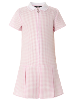 Pink Sporty Style Gingham Dress