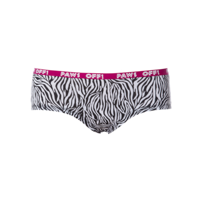 Asda George 'Paws Off' Animal Print Short Briefs - Black, Black
