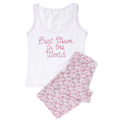 Asda George 'Best Mum' Pyjama Set - White, White