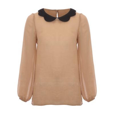 George Scallop Collar Blouse - Sandstone, Sandstone