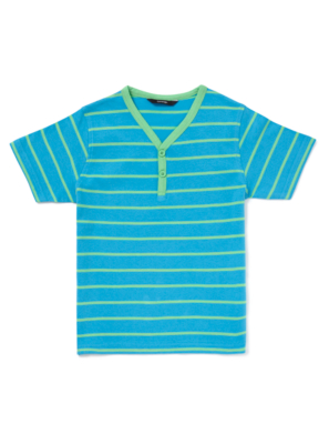 Striped Y Neck T-Shirt