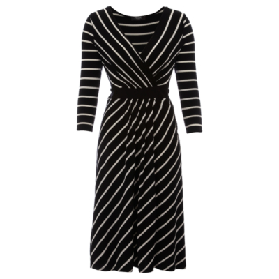 George Moda Striped Jersey Dress - Black, Black
