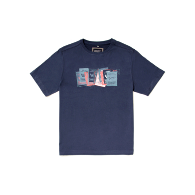George Boston Crew Printed T-Shirt - Navy, Navy