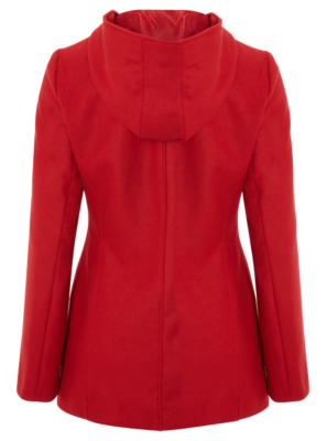 Hooded Toggle Coat - Red alternative view
