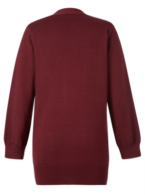 Girls School Boyfriend Cardigan - Burgundy alternative view