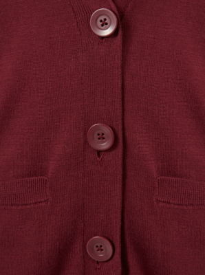 Girls School Boyfriend Cardigan - Burgundy alternative view