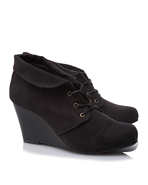 Lace Up Wedge Shoe Boots