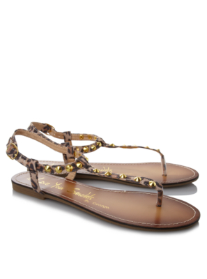 Studded Sandals - Animal Print