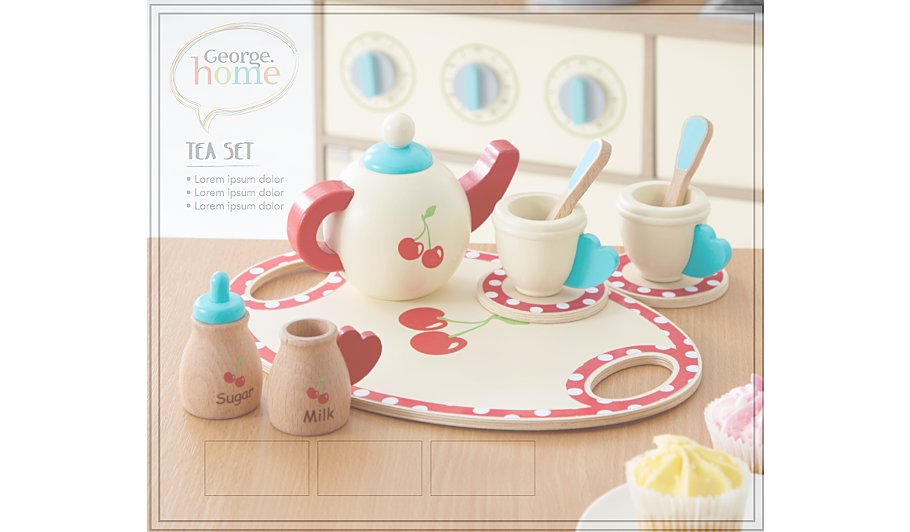 George Home Wooden Tea Set | Wooden Toys | George at ASDA