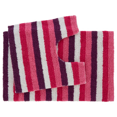 George Home Striped Bath & Pedestal Mat Set | Towels & Bath Mats | ASDA ...