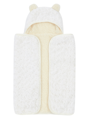 Baby Cream Faux Fur Hooded Shawl Blankets & Shawls at