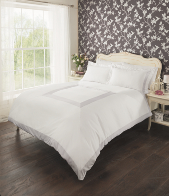Luxury by Home Border Duvet Set Silver Bedding at ASDA