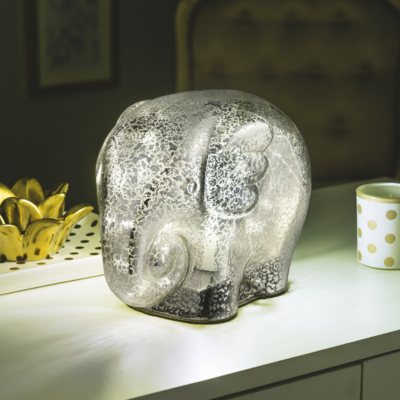 Home Mercury Effect Elephant Glass Table Lamp Lighting