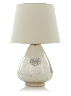 Home Mercury Effect Crackled Glass Table Lamp Lighting ASDA