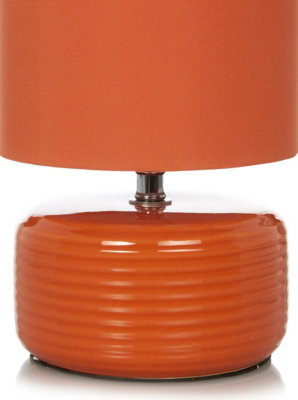 Home Ridged Ceramic Table Lamp Orange Lighting at ASDA