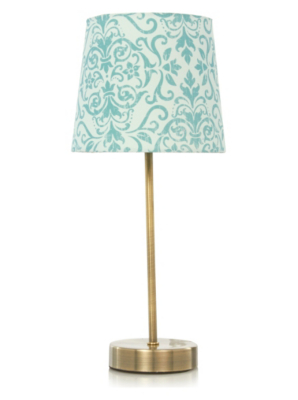 Home Duck Egg Damask Stick Lamp Table Lamps at ASDA
