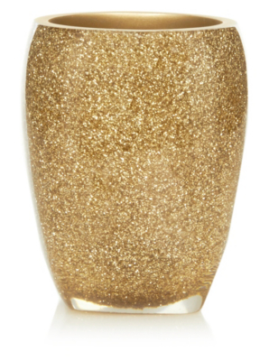 Home Glitter Tumbler Gold Bathroom Accessories at ASDA