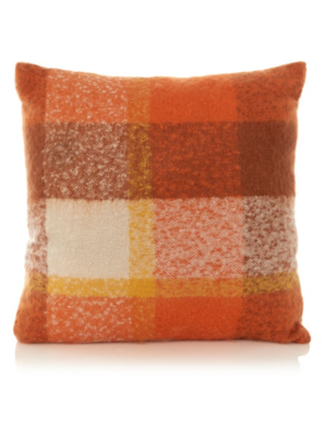 Home Orange Check Cushion 43x43cm Cushions at ASDA