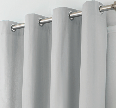 Home Grey Lined Eyelet Curtains Curtains at ASDA