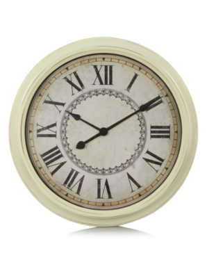 Home Vintage Face Oversized Cream Wall Clock Home & Garden