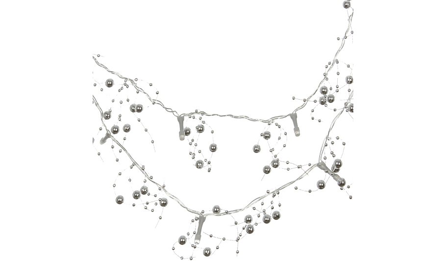 George Home Silver Beaded String Lights Home & Garden George at ASDA