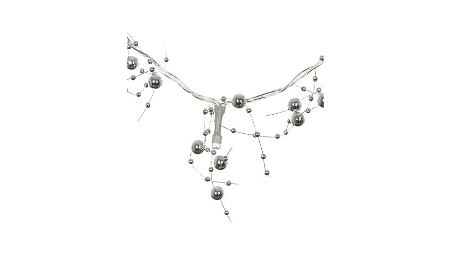 George Home Silver Beaded String Lights Lighting ASDA direct