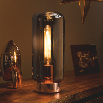 Copper Lamp George Home Copper Effect and Glass Table Lamp  Lighting  George at ASDA