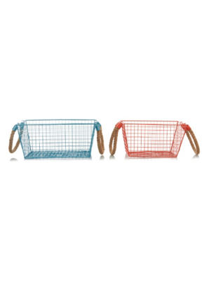 Home Lake Blue & Mandarin Storage Baskets Bathroom Accessories