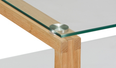 Home Winston Coffee Table Oak and Glass Home & Garden