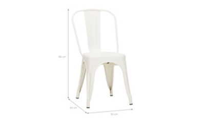 Home Pair of Metal Dining Chairs White Home & Garden
