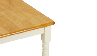 Home Yvette Rectangular Dining Table Solid Wood and Cream