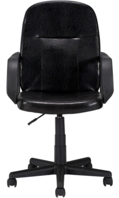 Home Mid Back Executive Office Chair Black and Chrome Home