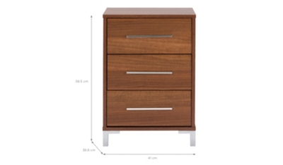 Home Kaitlin Bedside Table Walnut Effect Home & Garden