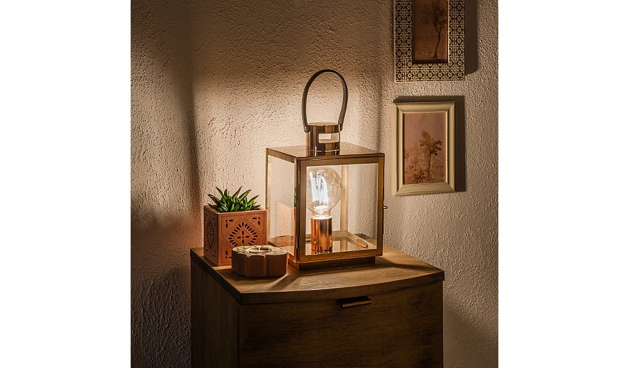 George Home Copper Effect Lantern Lamp | Lighting | George at ASDA