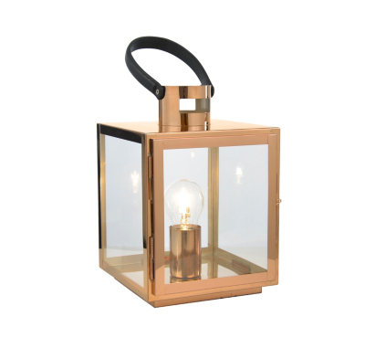 Home Copper Effect Lantern Lamp Lighting at ASDA
