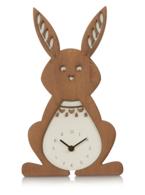 Home Wooden Bunny Clock Home Accessories at ASDA