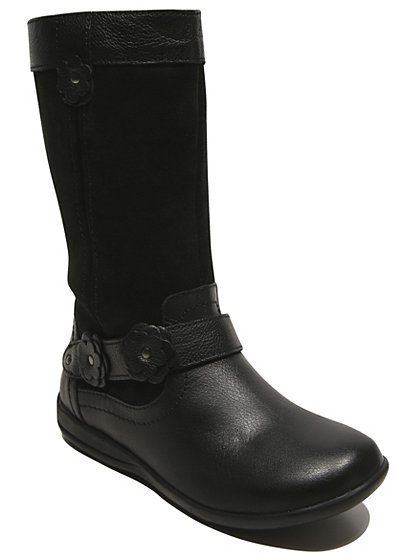 Leather Floral Detail Boots | Kids | George at ASDA