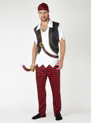 Adult Pirate Fancy Dress Costume | Men | George At ASDA