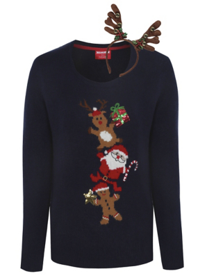 Christmas Jumper With Reindeer Headband | Women | George At ASDA