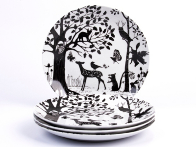 Home Enchanted Forest Dinner Plates Set of 4 Dining