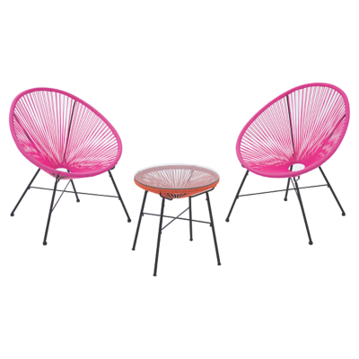 Camden 3 Piece Bistro Set Pink and Orange Home & Garden at