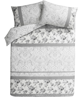 Classic Grey Patch Duvet Cover Home & Garden at ASDA