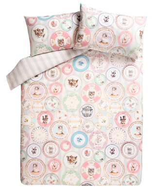 Home Cats On a Plate Duvet Set Home & Garden at ASDA