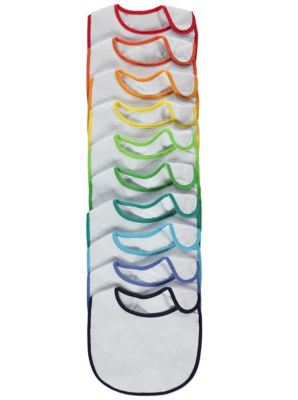 10 Pack Colour Trim Bibs Baby at ASDA
