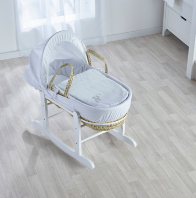 Kinder Valley White Sleepy Sheep Palm Moses Basket Home & Garden