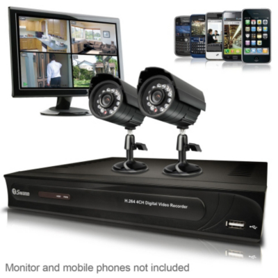 DVR4-1200 2 Camera Security System, Black