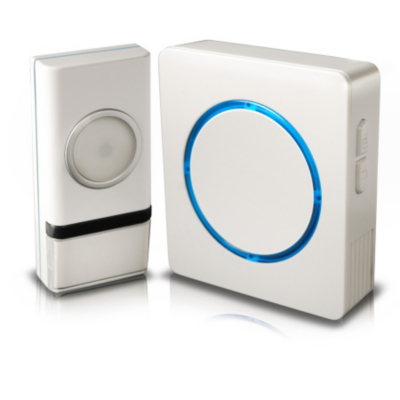 Compact Wireless Backlit Doorchime, White