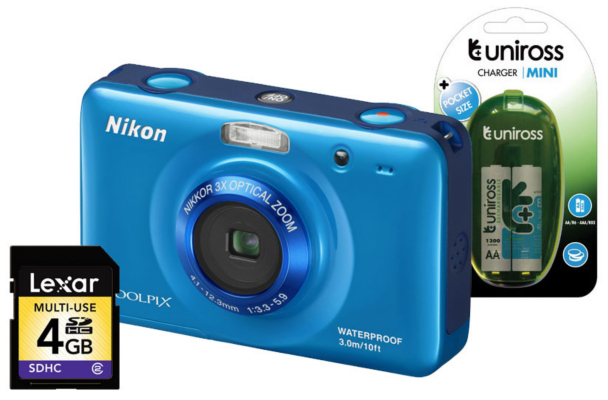 Nikon Coolpix S30 Blue Camera Kit inc 2x AA