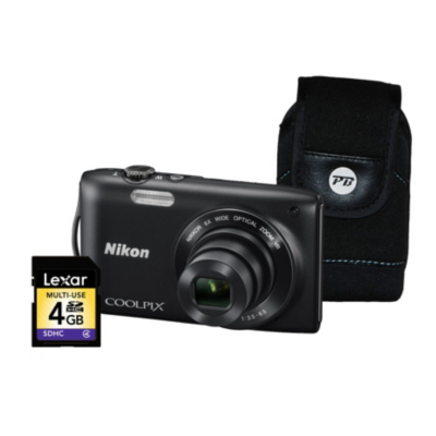 Coolpix S3300 Black Camera Kit inc 4Gb SD